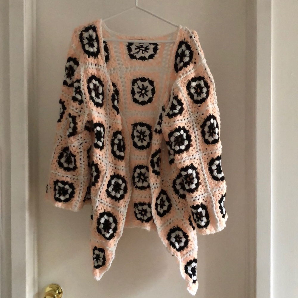 All hand crocheted granny square cardigan/wrap